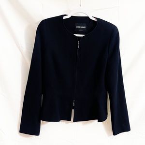 GIORGIO ARMANI Womens fit & flair black blazer sz 46 sz 10 viscose wool EUC